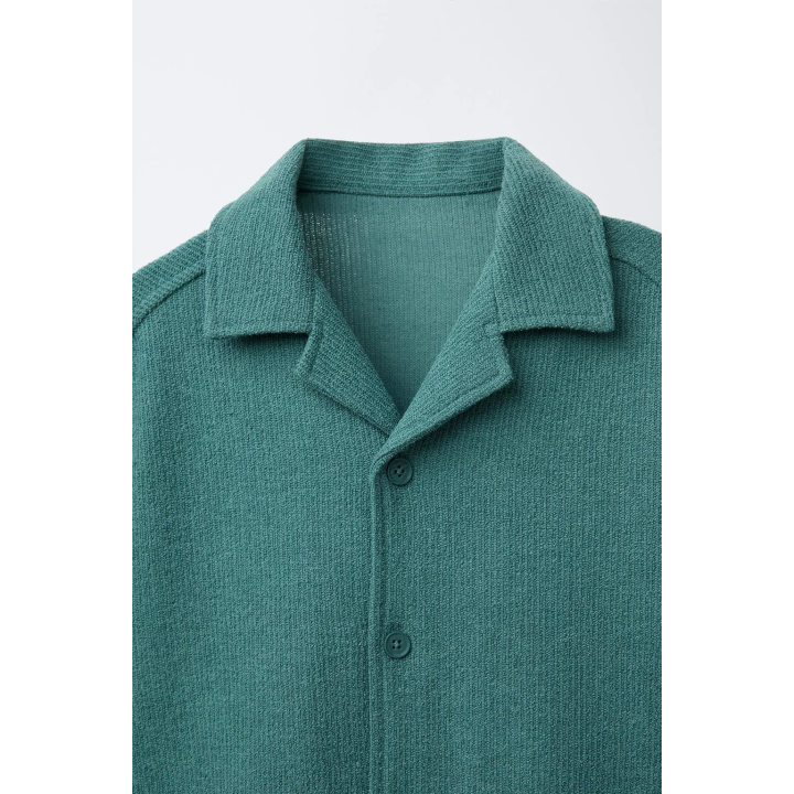 РУБАШКА БОУЛИНГ В СТИЛЕ РУСТИК С ЭФФЕКТОМ ПОЛОТЕНЦА