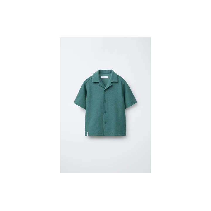 РУБАШКА БОУЛИНГ В СТИЛЕ РУСТИК С ЭФФЕКТОМ ПОЛОТЕНЦА