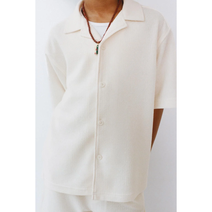 РУБАШКА БОУЛИНГ В СТИЛЕ РУСТИК С ЭФФЕКТОМ ПОЛОТЕНЦА