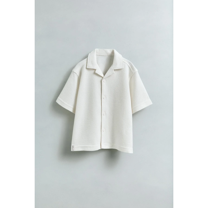 РУБАШКА БОУЛИНГ В СТИЛЕ РУСТИК С ЭФФЕКТОМ ПОЛОТЕНЦА