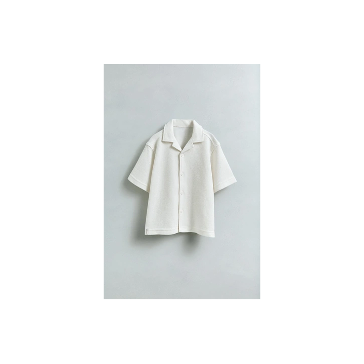 РУБАШКА БОУЛИНГ В СТИЛЕ РУСТИК С ЭФФЕКТОМ ПОЛОТЕНЦА