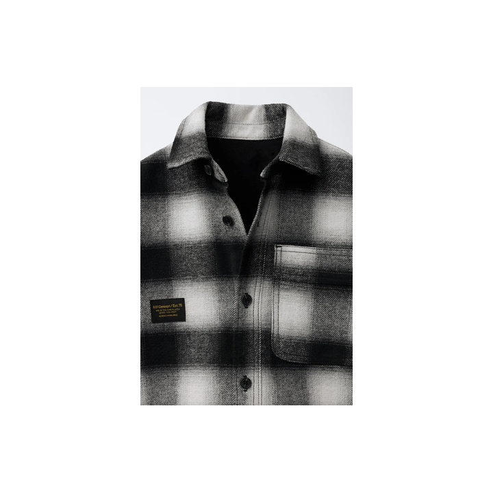 СТЕГАНАЯ КУРТКА-РУБАШКА В КЛЕТКУ