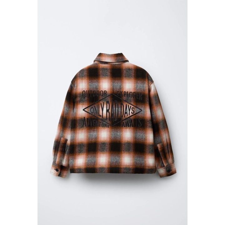 КУРТКА-РУБАШКА В КЛЕТКУ С ПОДКЛАДКОЙ ИЗ ИСКУССТВЕННОЙ ОВЧИНЫ