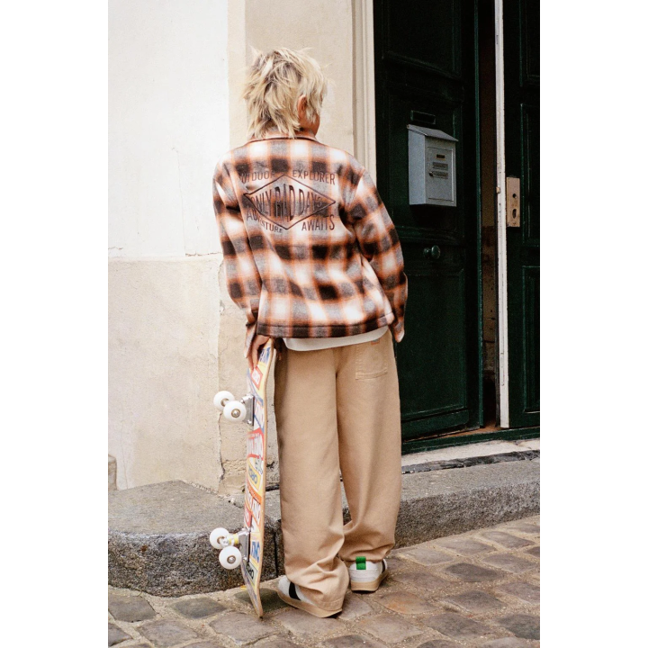 КУРТКА-РУБАШКА В КЛЕТКУ С ПОДКЛАДКОЙ ИЗ ИСКУССТВЕННОЙ ОВЧИНЫ