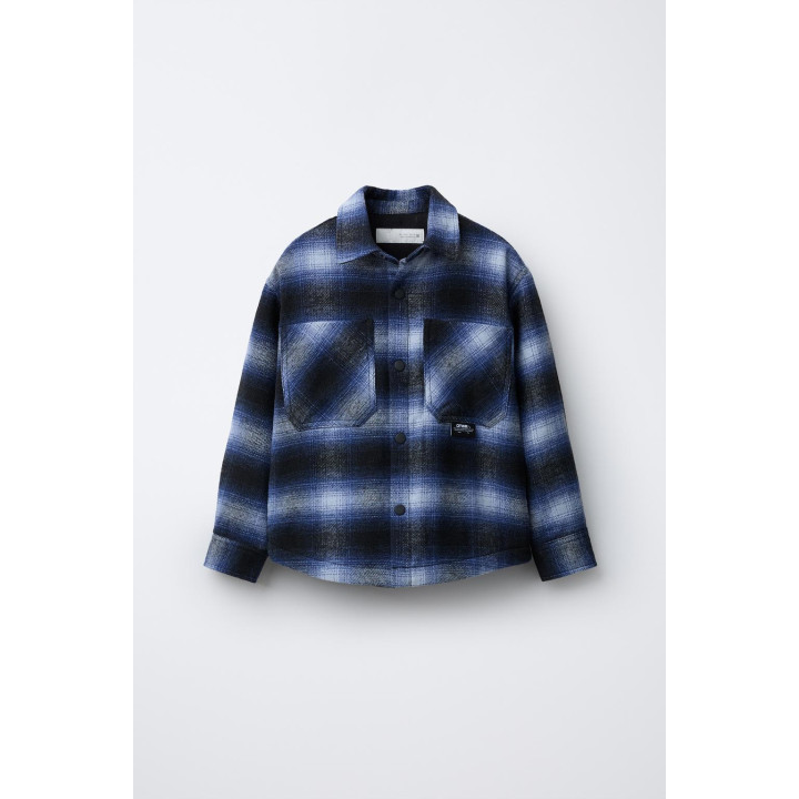 СТЕГАНАЯ КУРТКА-РУБАШКА В КЛЕТКУ