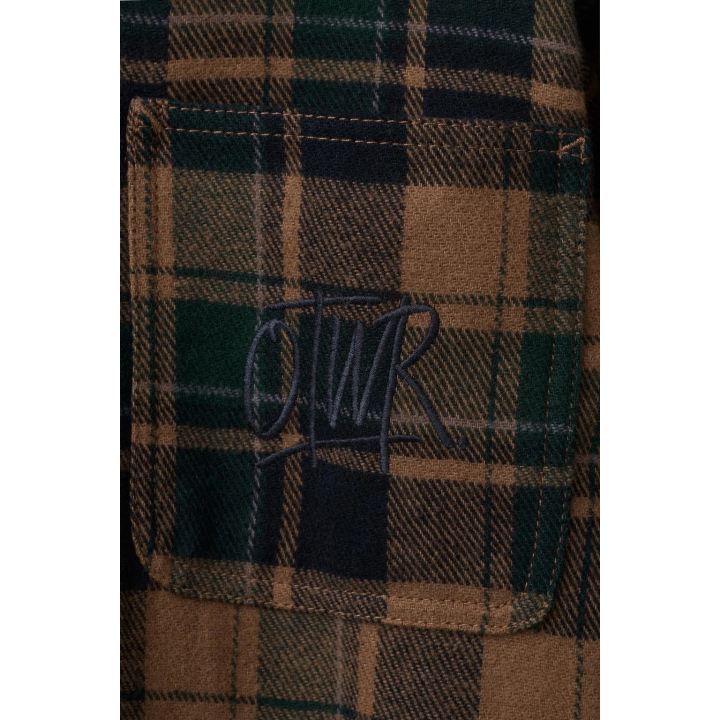 КУРТКА-РУБАШКА В КЛЕТКУ ИЗ ОВЧИНЫ СО СЪЕМНЫМ КАПЮШОНОМ