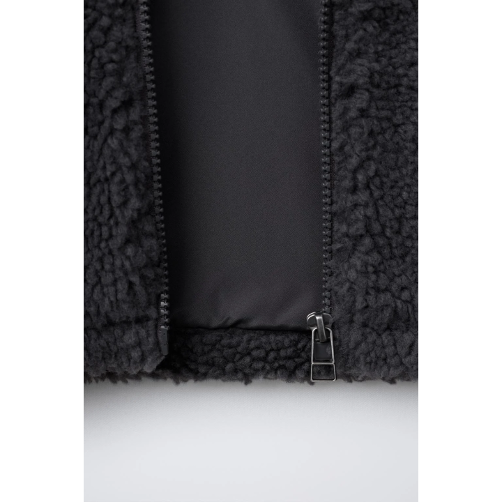 FAUX SHEARLING OVERSHIRT WITH REMOVABLE HOOD AND EMBROIDERED ZOO YORK® X ZARA DETAIL