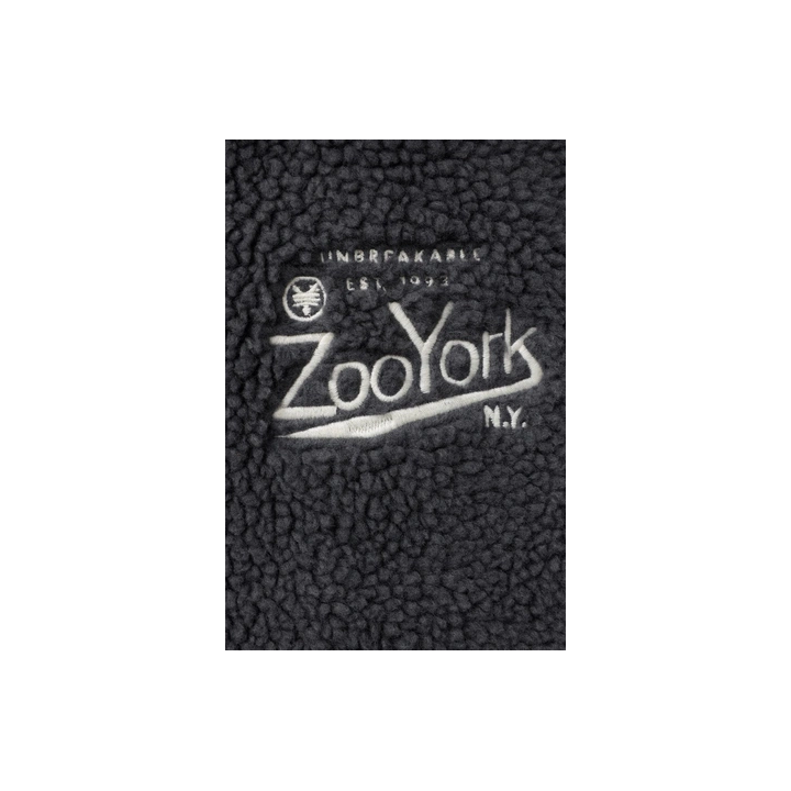 FAUX SHEARLING OVERSHIRT WITH REMOVABLE HOOD AND EMBROIDERED ZOO YORK® X ZARA DETAIL