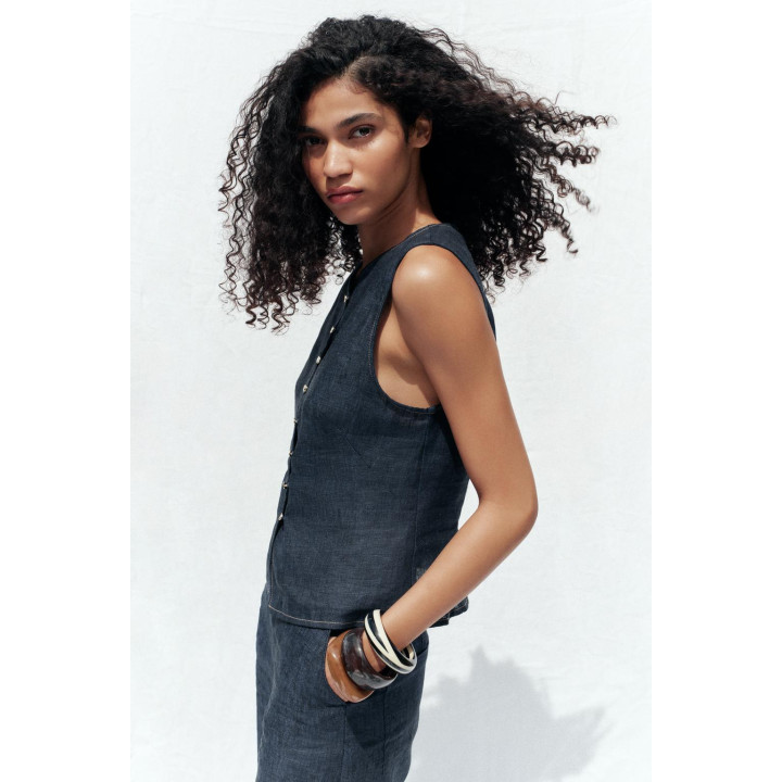 ДВУБОРТНЫЙ ЛЬНЯНОЙ ЖИЛЕТ