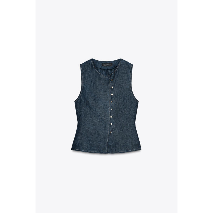 ДВУБОРТНЫЙ ЛЬНЯНОЙ ЖИЛЕТ