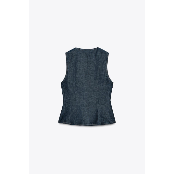 ДВУБОРТНЫЙ ЛЬНЯНОЙ ЖИЛЕТ