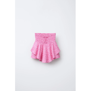 ЮБКА-ШОРТЫ С ЦВЕТОЧНЫМ ПРИНТОМ И НАКЛАДКОЙ