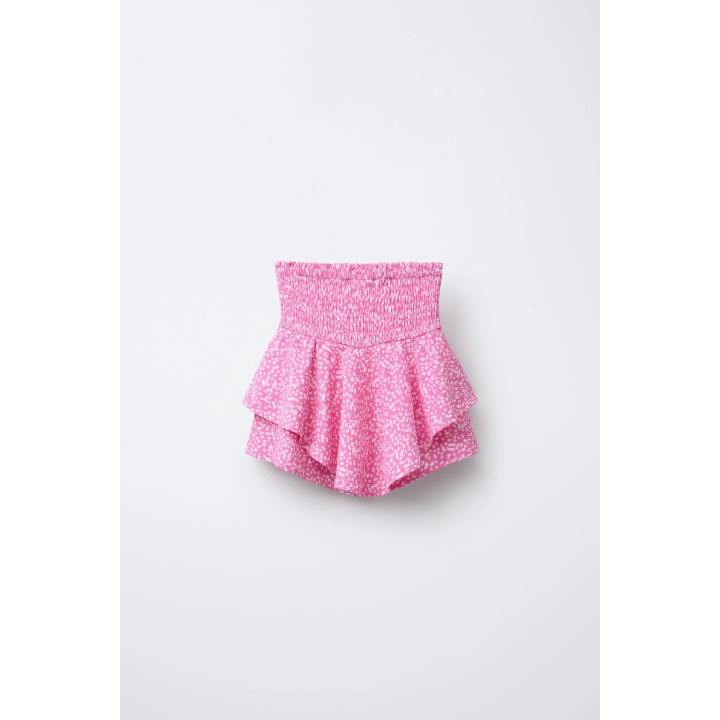 ЮБКА-ШОРТЫ С ЦВЕТОЧНЫМ ПРИНТОМ И НАКЛАДКОЙ