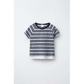 ФУТБОЛКА В ПОЛОСКУ С ДВОЙНЫМ НИЗОМ