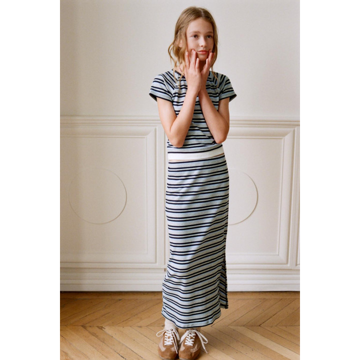 ФУТБОЛКА В ПОЛОСКУ С ДВОЙНЫМ НИЗОМ