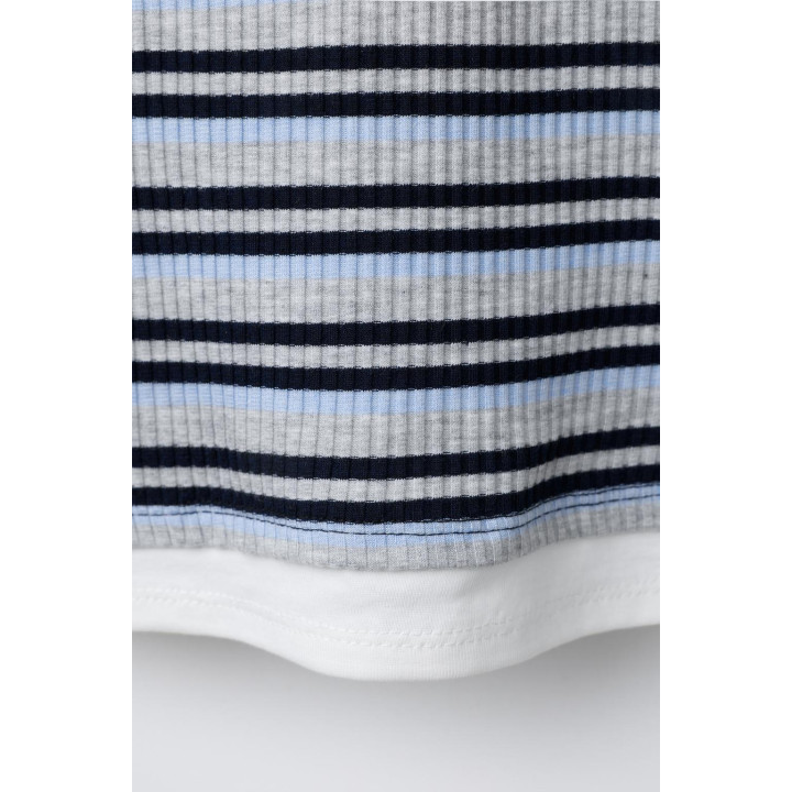 ФУТБОЛКА В ПОЛОСКУ С ДВОЙНЫМ НИЗОМ