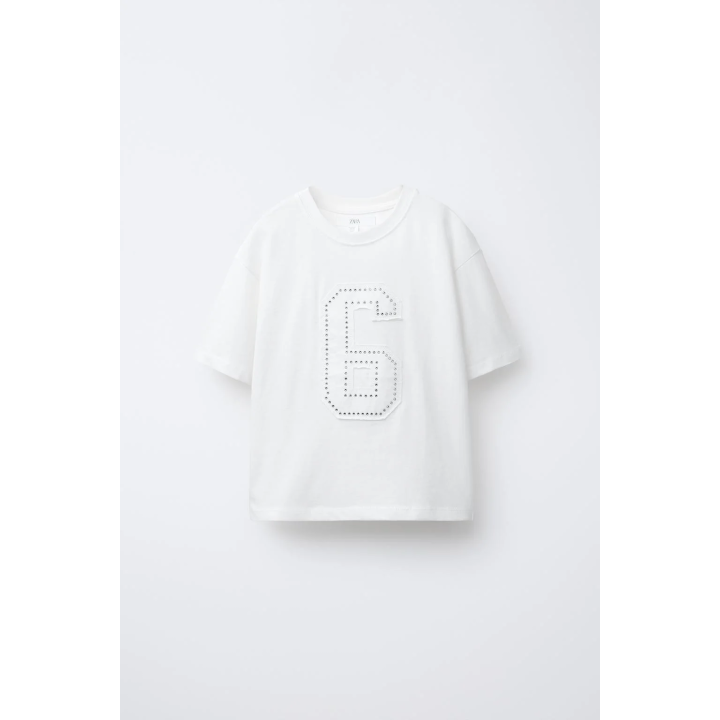 ФУТБОЛКА С ЦИФРОЙ И СТРАЗАМИ