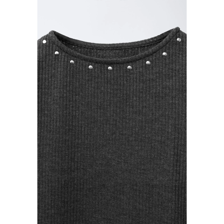 МАЙКА В РУБЧИК С ЗАКЛЕПКАМИ