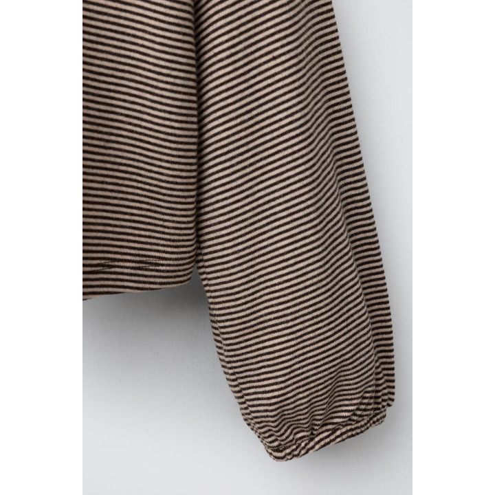 ТОП В ПОЛОСКУ С КРУГЛЫМ ВОРОТНИКОМ И КРУЖЕВОМ