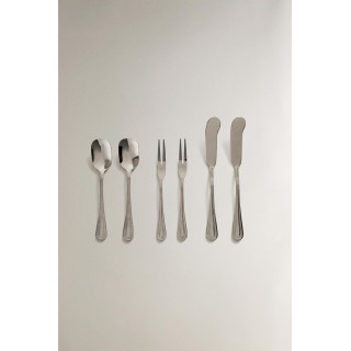 Набор столового прибора для десерта из 6 предметов, цвет серебряный