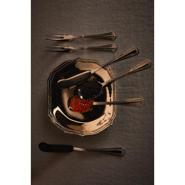 Набор столового прибора для десерта из 6 предметов, цвет серебряный