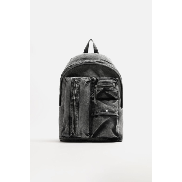 ДЖИНСОВЫЙ РЮКЗАК С ЭФФЕКТОМ ПОТЕРТОСТИ