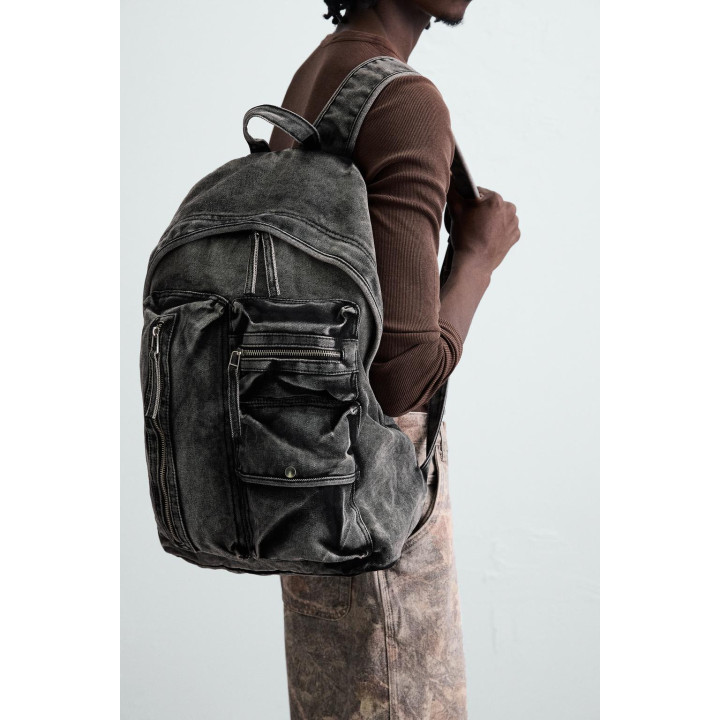 ДЖИНСОВЫЙ РЮКЗАК С ЭФФЕКТОМ ПОТЕРТОСТИ