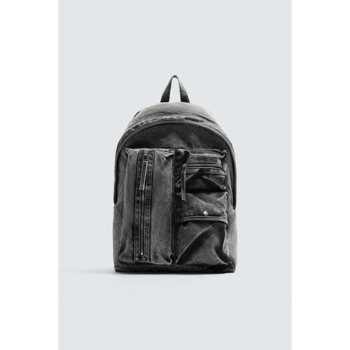 ДЖИНСОВЫЙ РЮКЗАК С ЭФФЕКТОМ ПОТЕРТОСТИ