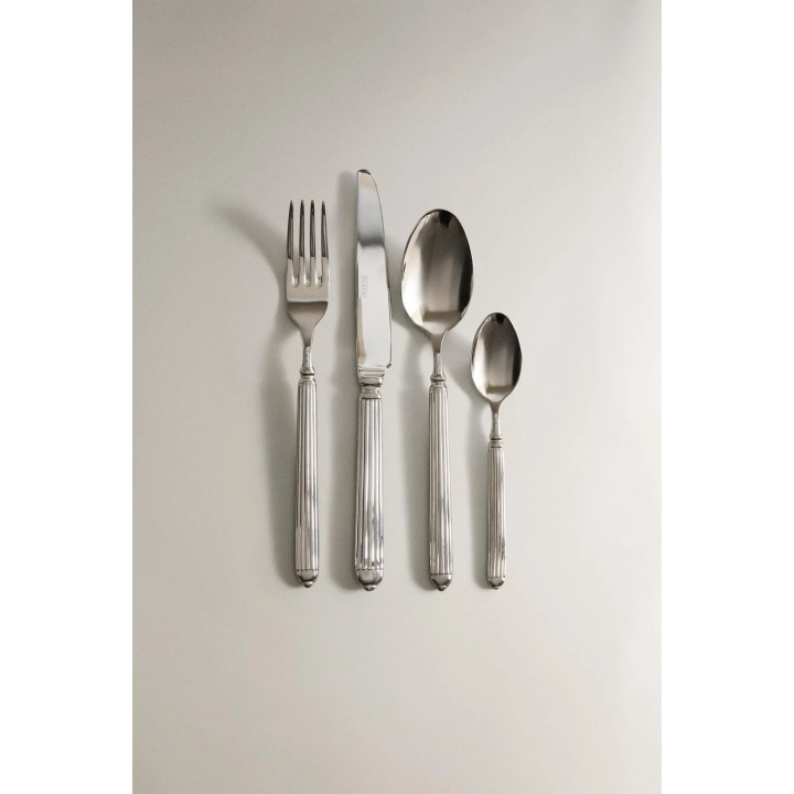 4-PIECE GROOVED STEEL CUTLERY SET