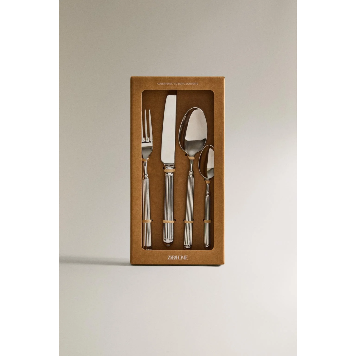 4-PIECE GROOVED STEEL CUTLERY SET