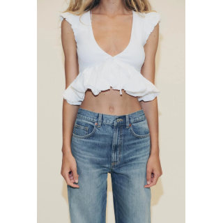 КОМБИНИРОВАННАЯ ФУТБОЛКА С БАНТОМ