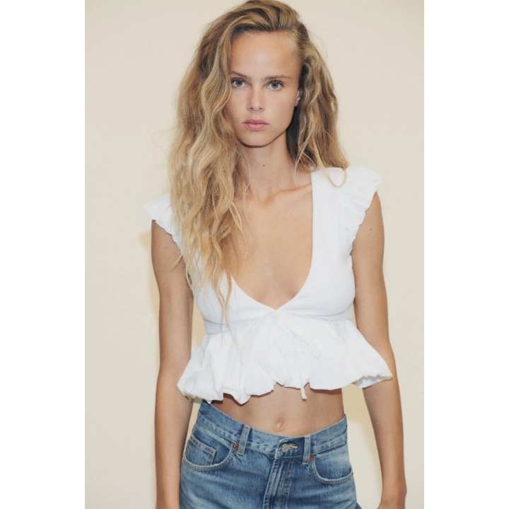 КОМБИНИРОВАННАЯ ФУТБОЛКА С БАНТОМ