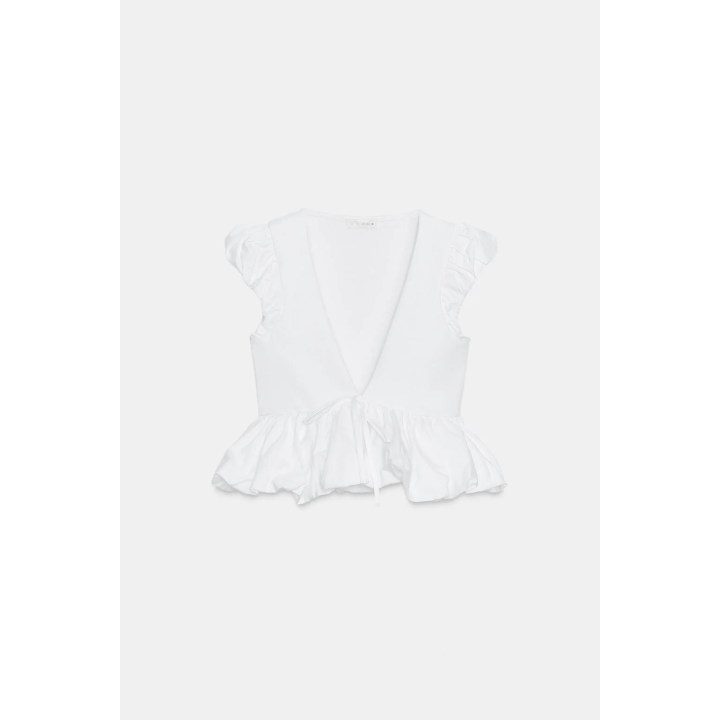 КОМБИНИРОВАННАЯ ФУТБОЛКА С БАНТОМ