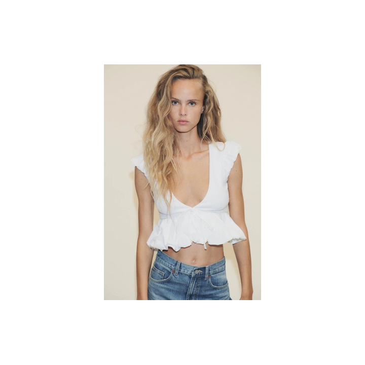 КОМБИНИРОВАННАЯ ФУТБОЛКА С БАНТОМ