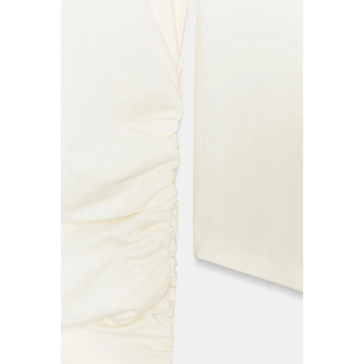 ФУТБОЛКА ИЗ ХЛОПКА И МОДАЛА СО СБОРКАМИ