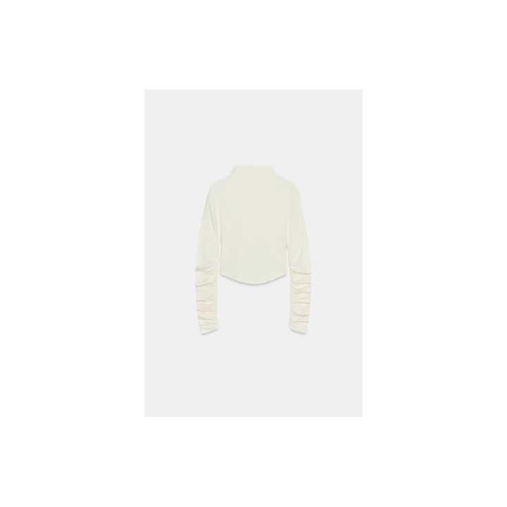 ФУТБОЛКА ИЗ ХЛОПКА И МОДАЛА СО СБОРКАМИ