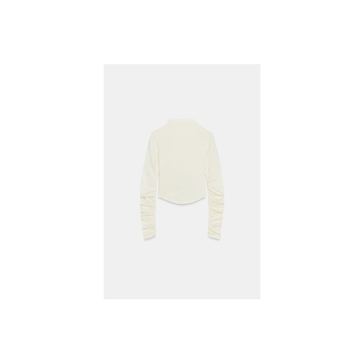 ФУТБОЛКА ИЗ ХЛОПКА И МОДАЛА СО СБОРКАМИ