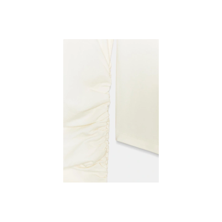 ФУТБОЛКА ИЗ ХЛОПКА И МОДАЛА СО СБОРКАМИ