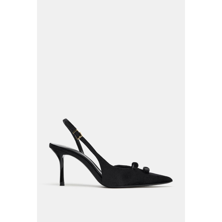 БАРХАТНЫЕ ТУФЛИ-МЮЛИ С БАНТАМИ