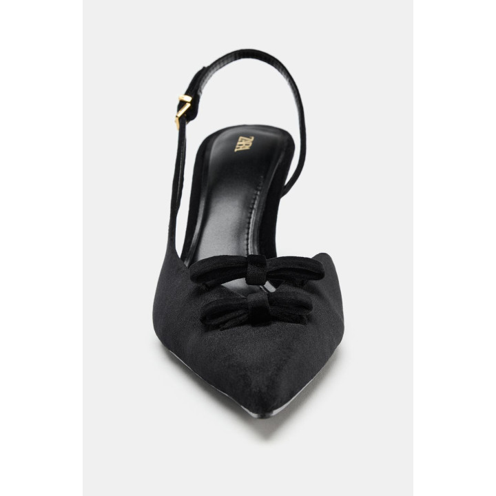 БАРХАТНЫЕ ТУФЛИ-МЮЛИ С БАНТАМИ