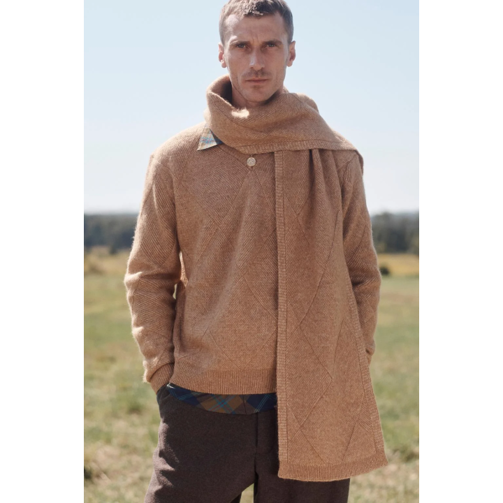 Свитер с геометрическим жаккардовым узором limited edition с шарфом