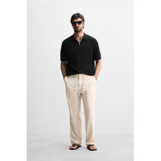 Поло из вязаного полотна с молнией