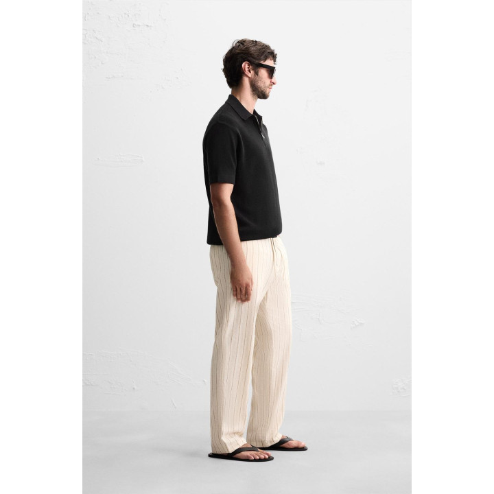 Поло из вязаного полотна с молнией