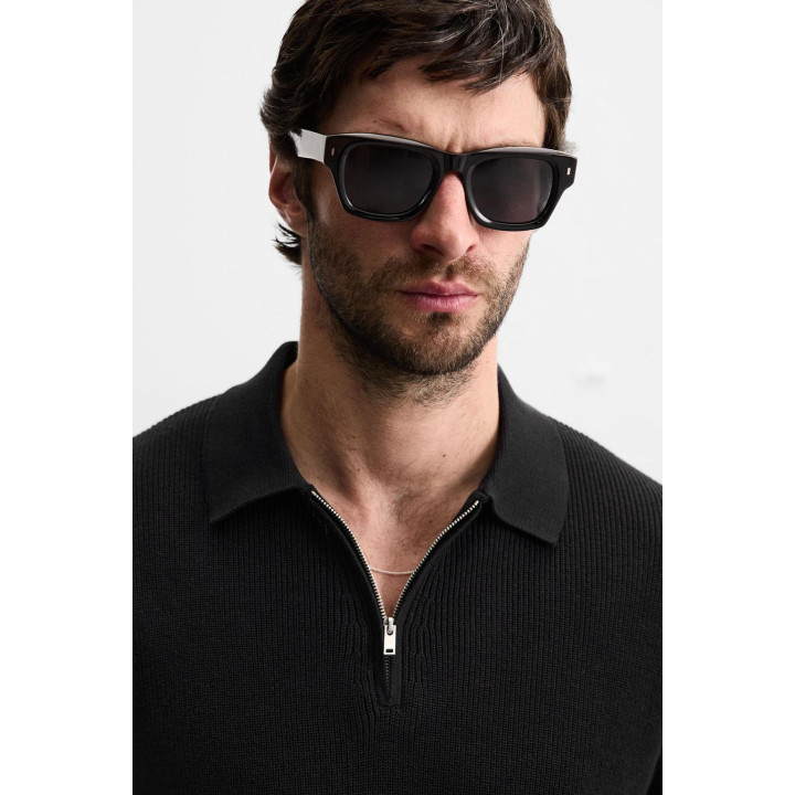 Поло из вязаного полотна с молнией