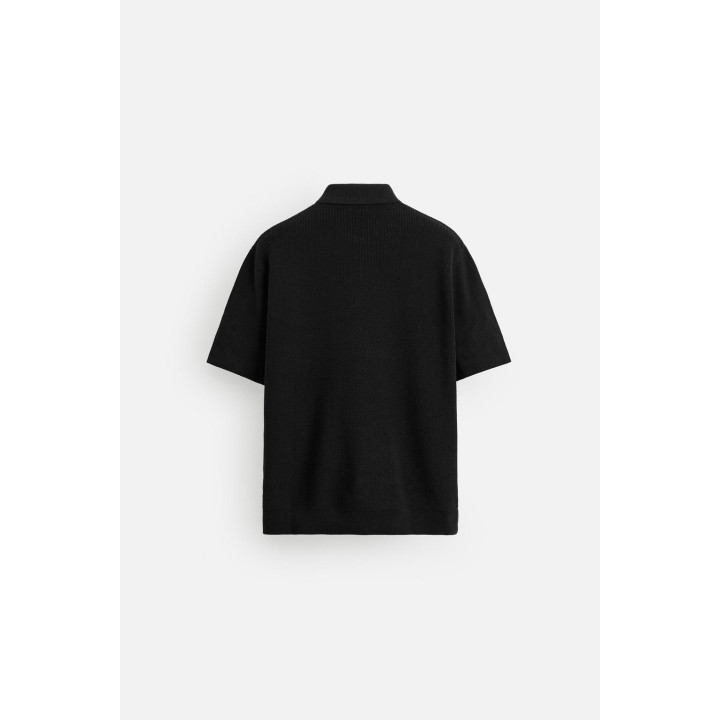 Поло из вязаного полотна с молнией