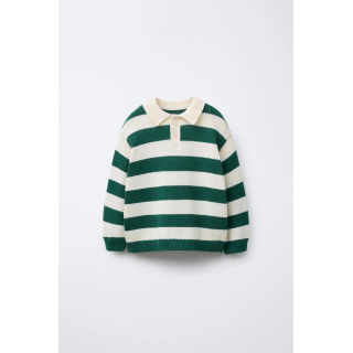 ТРИКОТАЖНЫЙ ДЖЕМПЕР ПОЛО В ПОЛОСКУ