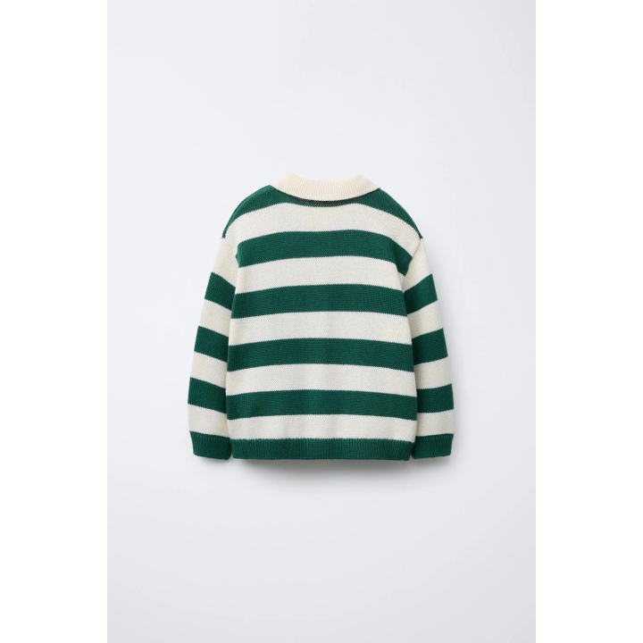 ТРИКОТАЖНЫЙ ДЖЕМПЕР ПОЛО В ПОЛОСКУ