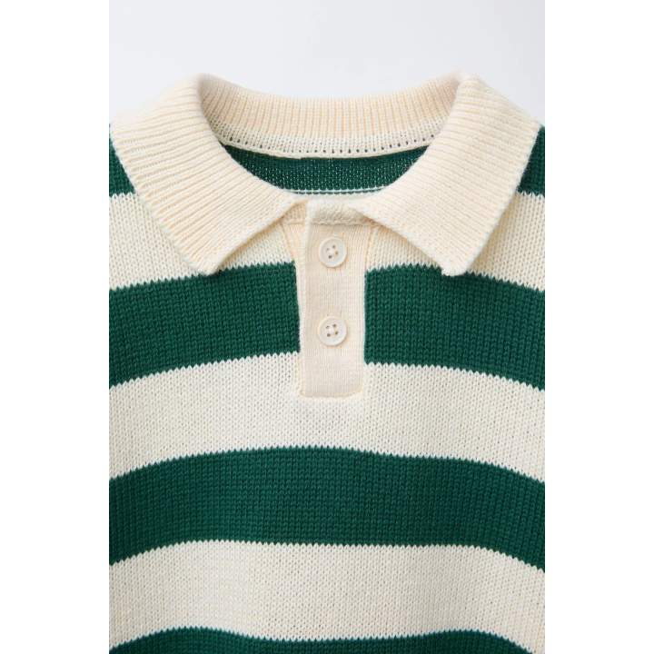 ТРИКОТАЖНЫЙ ДЖЕМПЕР ПОЛО В ПОЛОСКУ