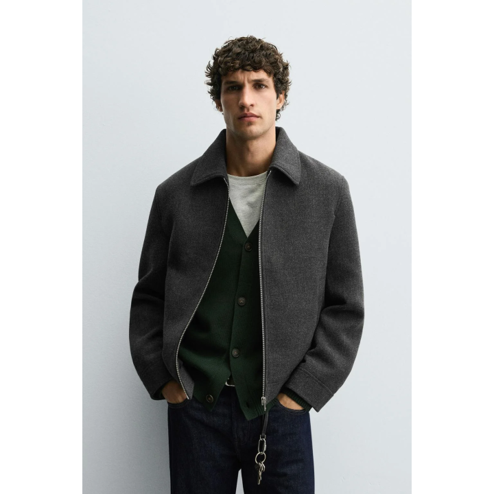 КУРТКА ИЗ ТКАНИ С ЗАСТЕЖКОЙ-МОЛНИЕЙ