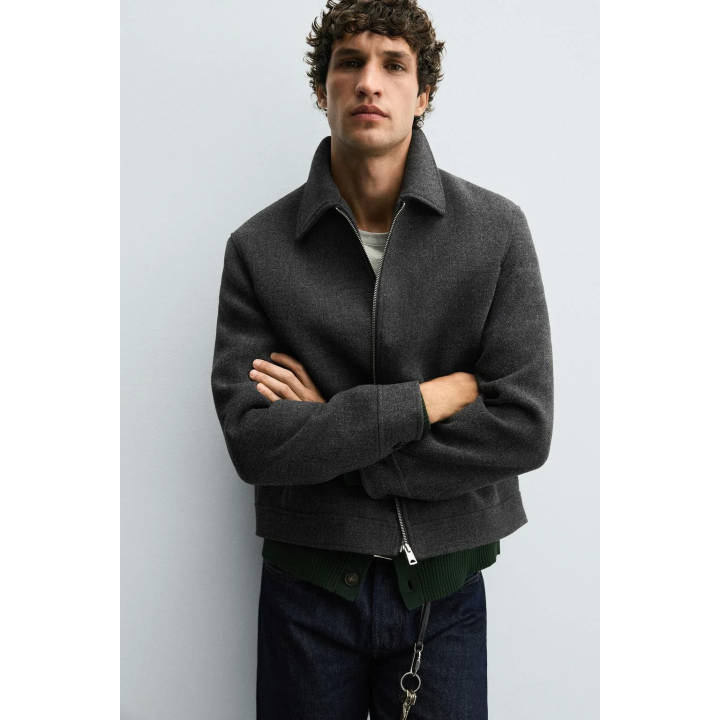 КУРТКА ИЗ ТКАНИ С ЗАСТЕЖКОЙ-МОЛНИЕЙ